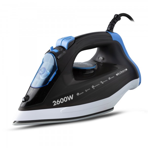 Plancha vapor 2600w. suela inox. kuken