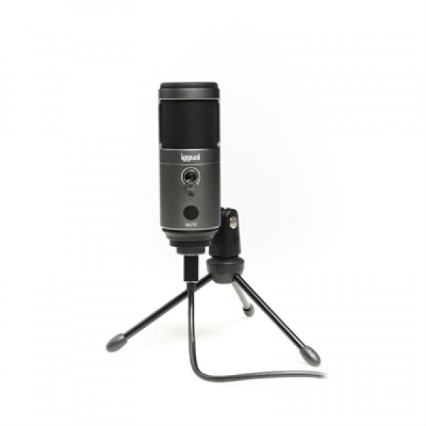 Iggual micrófono condensador podcasting pro gris