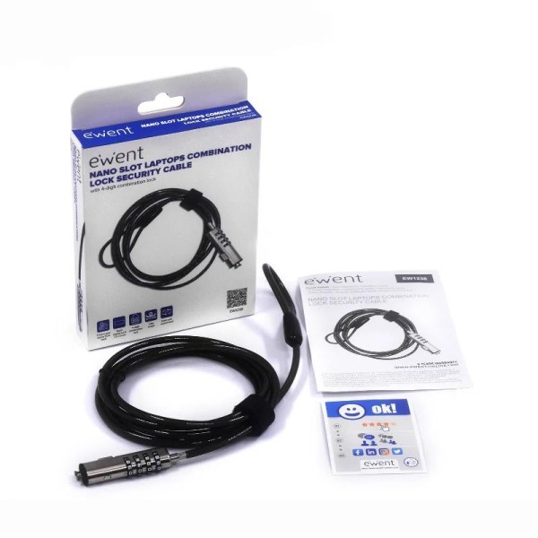 Ewent cable seguridad nano combinacion